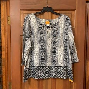 NWT - Ruby Rd. Black/Silver/Gray Snake print